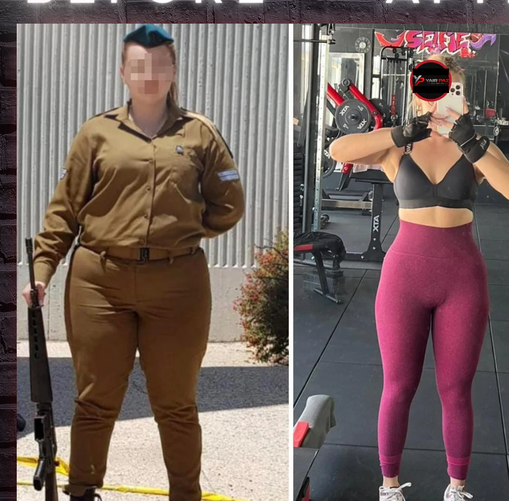 צמד תמונות לפני ואחרי, עם כיסוי פנים לשמירה על הפרטיות